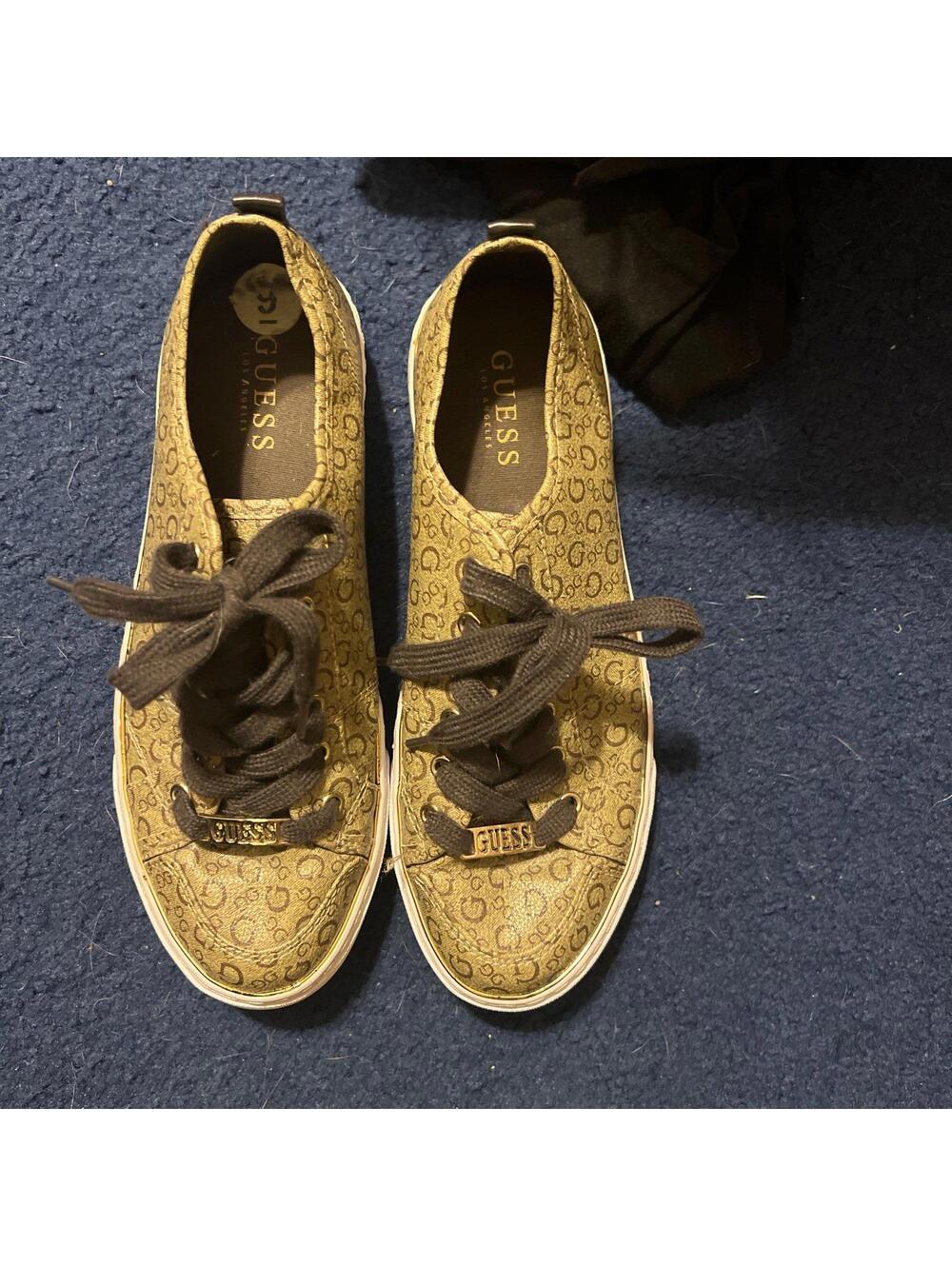 GUESS KIRKWEL BROWN SIGNATURE LOGO SNEAKERS SHOES SIZE 9